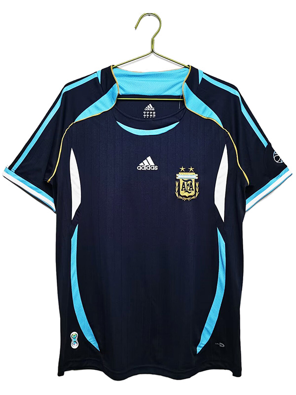 Argentina away retro jersey soccer uniform men's second football top shirt 2006-2007